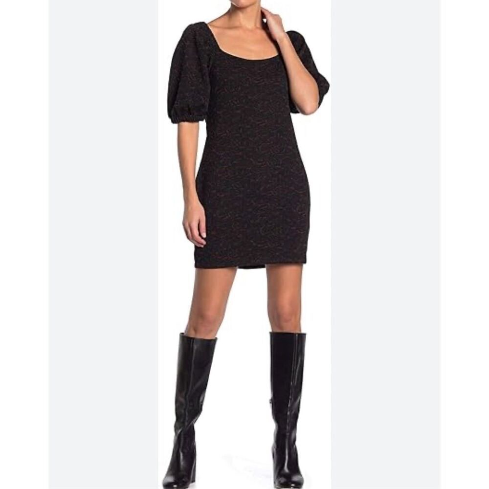 🔥🔥5 for $25🔥🔥 Ophelia Rae black sparkle Puff Sleeve Dress Size Large